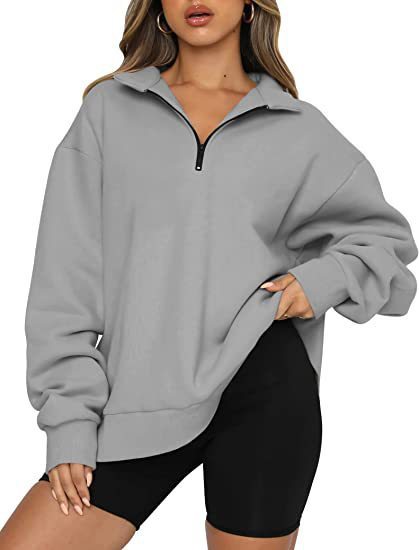 Sweat col rabattable femme - deslyshopping