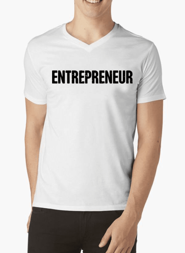 T-shirt Col V Entrepreneur – Affichez Votre Mentalité de Gagnant ! 💼 - deslyshopping