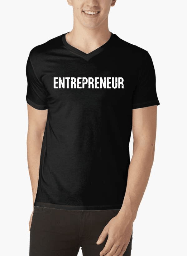 T-shirt Col V Entrepreneur – Affichez Votre Mentalité de Gagnant ! 💼 - deslyshopping