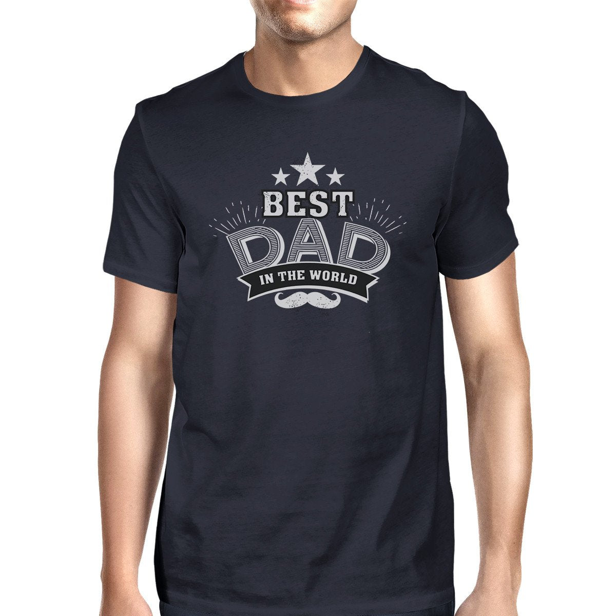 đ T-shirt Vintage Bleu Marine "Le Meilleur Papa du Monde" - deslyshopping