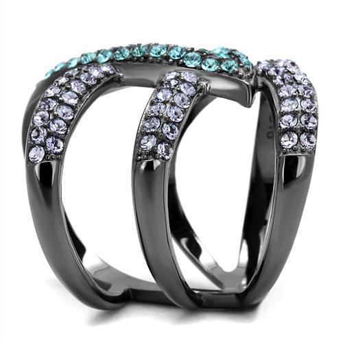 TK2766 - Bague en Acier Inoxydable IP Light Black - deslyshopping