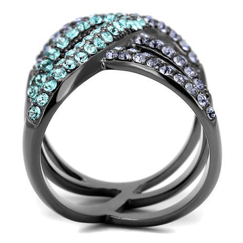 TK2766 - Bague en Acier Inoxydable IP Light Black - deslyshopping