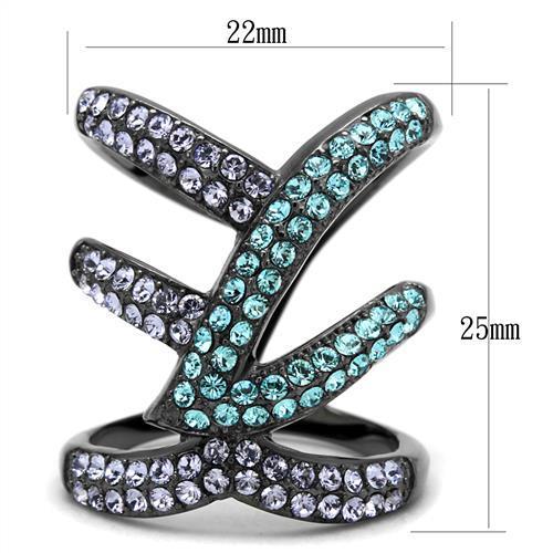 TK2766 - Bague en Acier Inoxydable IP Light Black - deslyshopping