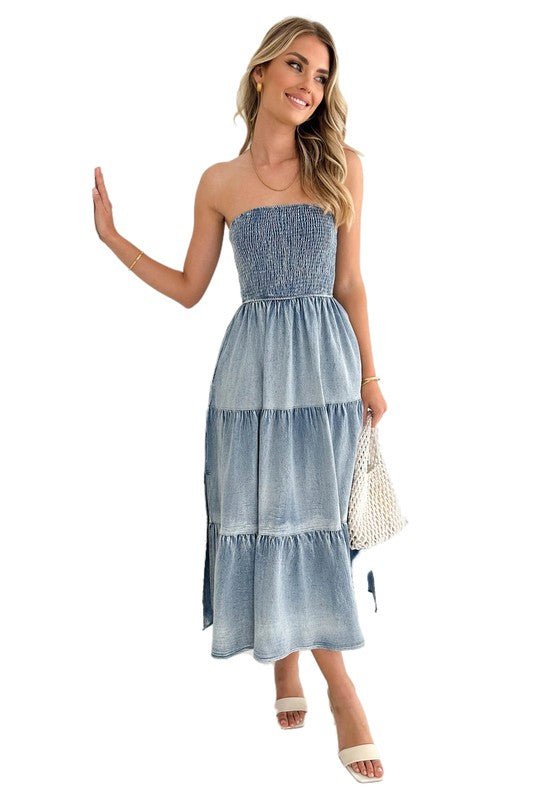WOMEN DENIM FASHION DRESS - deslyshopping
