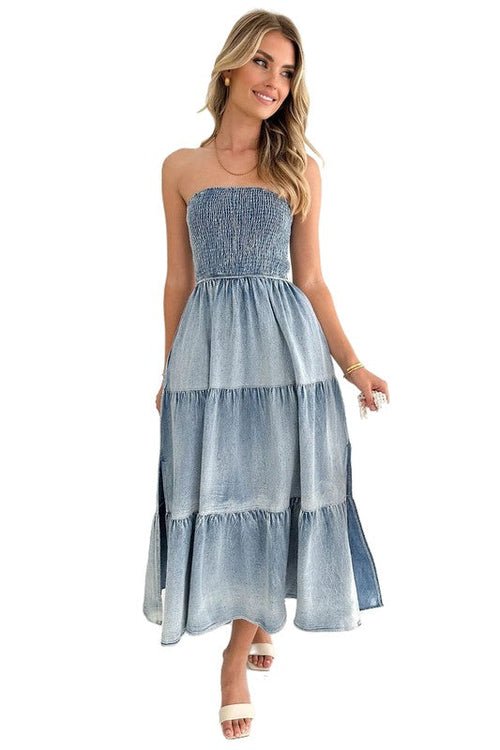 WOMEN DENIM FASHION DRESS - deslyshopping