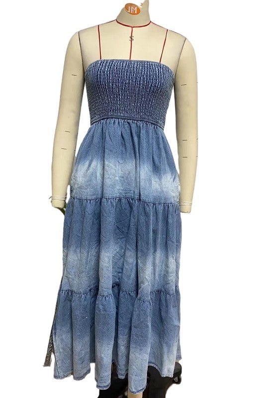 WOMEN DENIM FASHION DRESS - deslyshopping