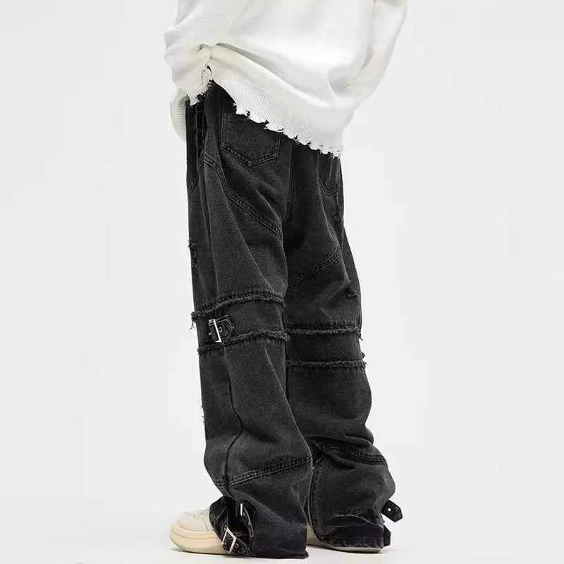 Baggy Déchiré Stacked Jeans - deslyshopping