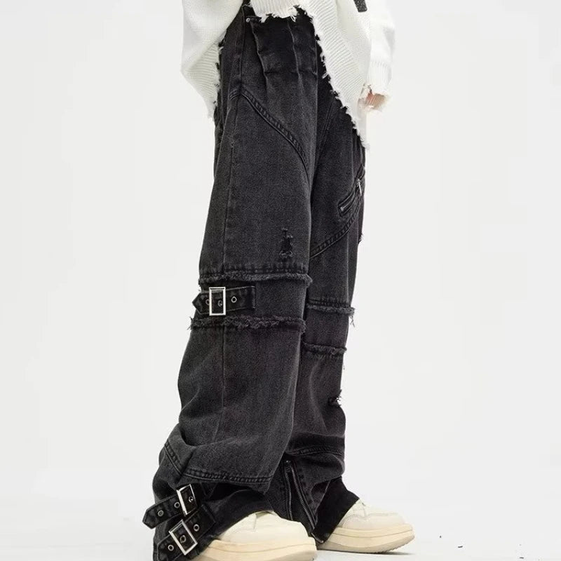 Baggy Déchiré Stacked Jeans - deslyshopping
