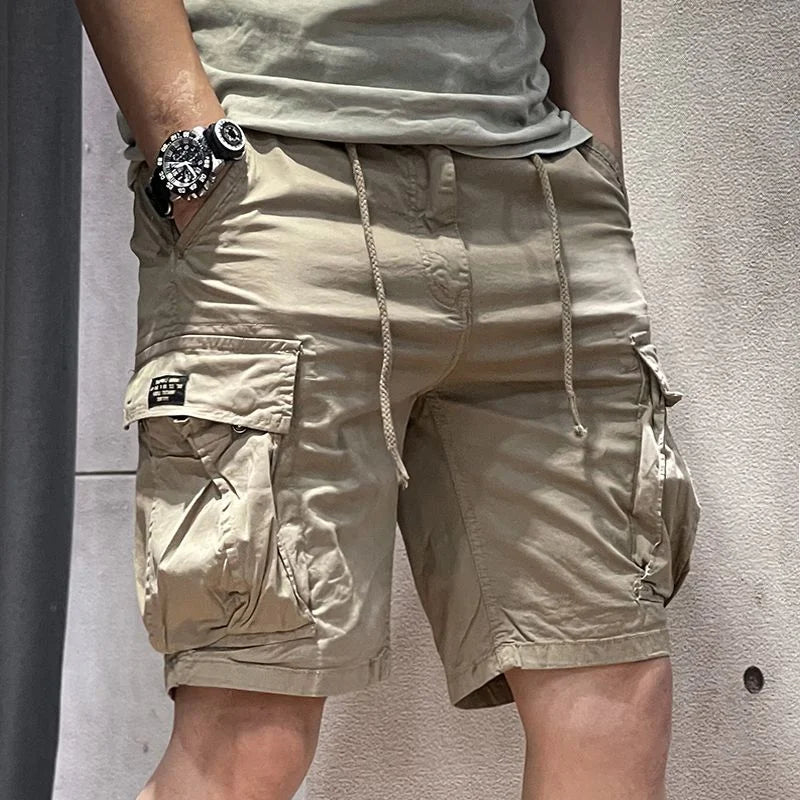 🩳 Bermuda Décontracté à Cordon de Serrage, Kaki 🌿👟 - deslyshopping