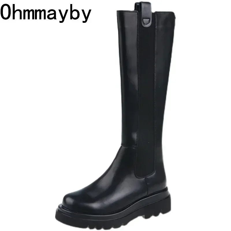 Botte Style Chevalier avec Semelle Épaisse - deslyshopping