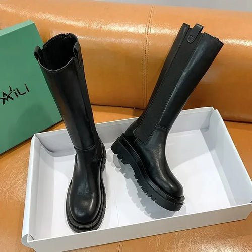 Botte Style Chevalier avec Semelle Épaisse - deslyshopping