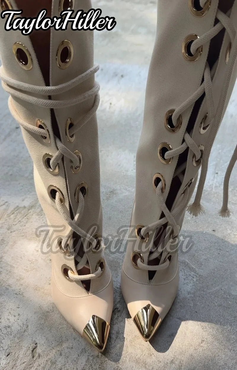 Bottes à Talons Aiguilles Femme – Brides Croisées Luxe - deslyshopping