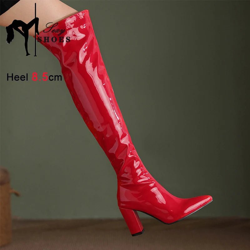 🔥 Bottes Cuissardes Bout Pointu, Fermeture Éclair - deslyshopping