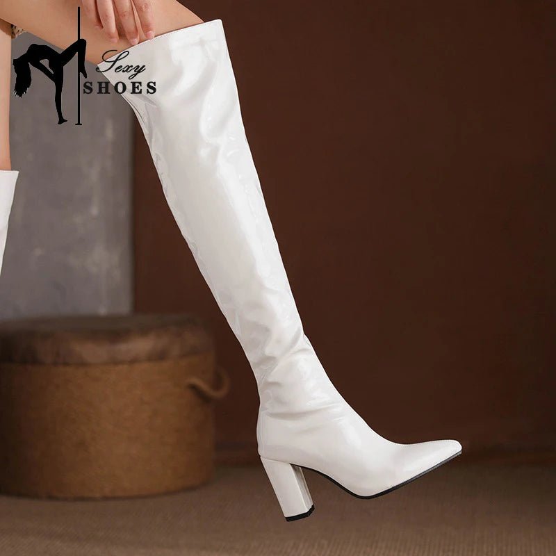 🔥 Bottes Cuissardes Bout Pointu, Fermeture Éclair - deslyshopping