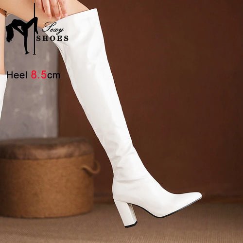 🔥 Bottes Cuissardes Bout Pointu, Fermeture Éclair - deslyshopping