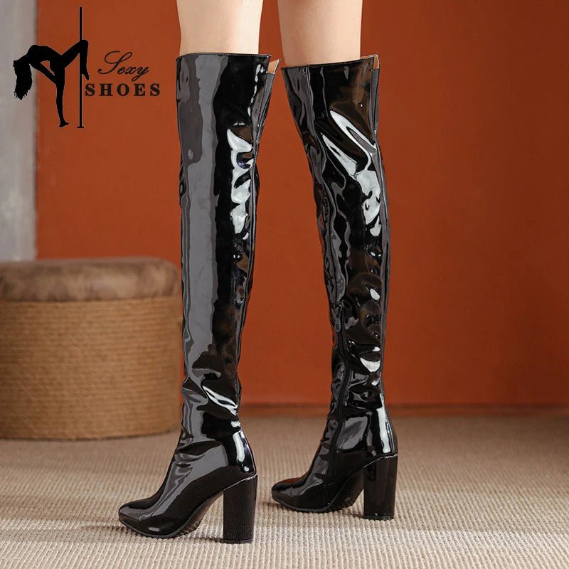 🔥 Bottes Cuissardes Bout Pointu, Fermeture Éclair - deslyshopping