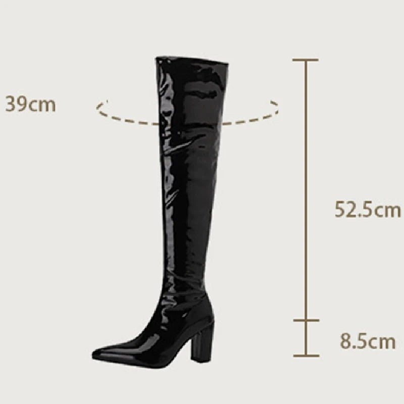 🔥 Bottes Cuissardes Bout Pointu, Fermeture Éclair - deslyshopping
