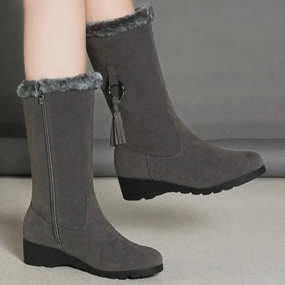 Bottes de Neige ❄️👢 Cuissardes Épaisses en Peluche Antidérapantes - deslyshopping