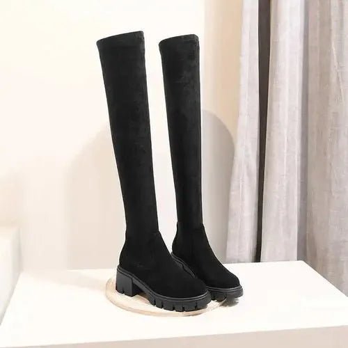 Bottes en cuir de vache extensible - deslyshopping