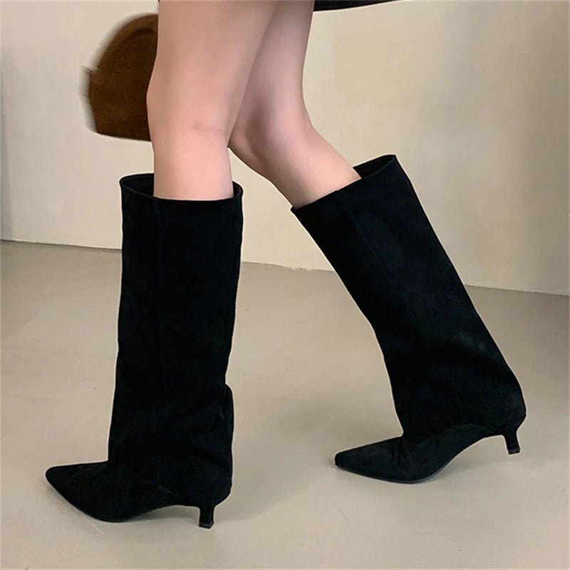 👢 Bottes Hautes à Bout Pointu – Élégance Urbaine pour l’Hiver 2025 ❄️✨ - deslyshopping
