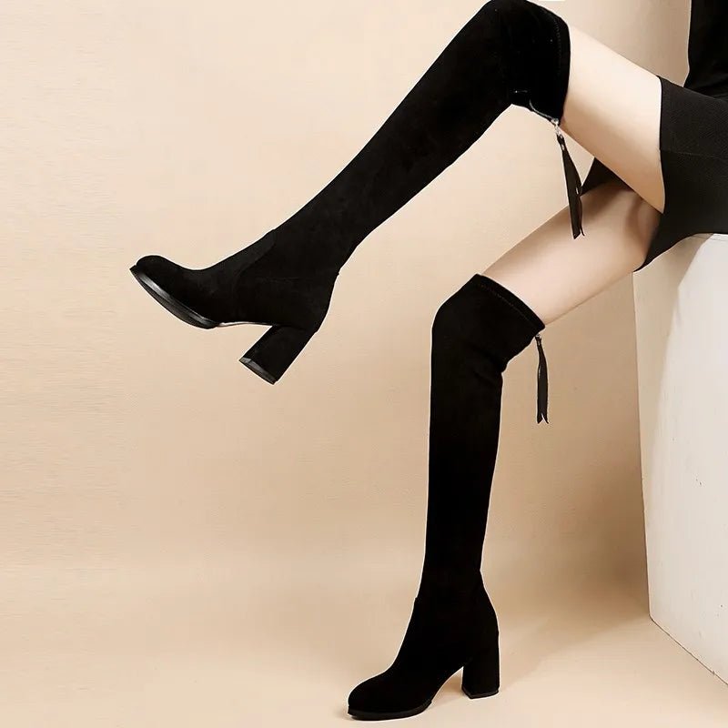 Bottes Hautes Elastiques à Fermeture - deslyshopping