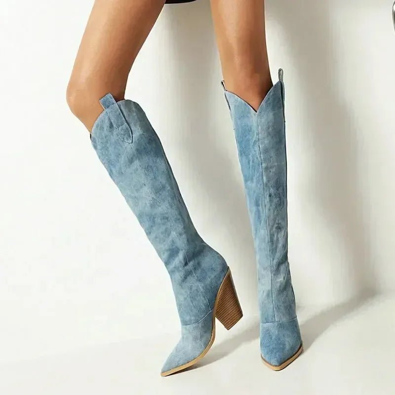 Bottes Hautes en Denim - deslyshopping