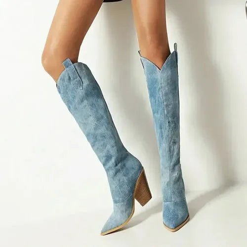 Bottes Hautes en Denim - deslyshopping