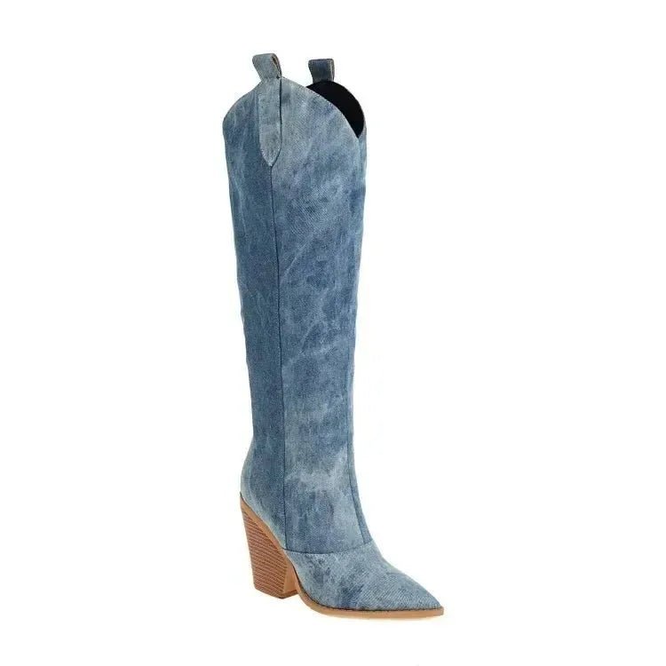 Bottes Hautes en Denim - deslyshopping