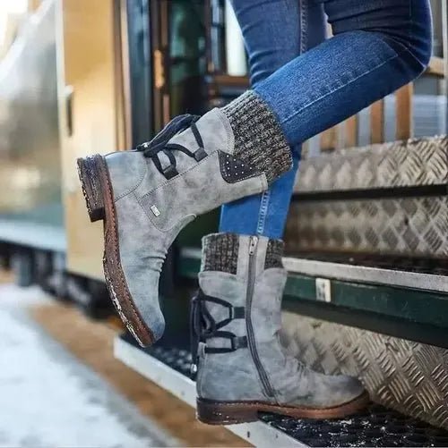 🖤 Bottes Mi - Mollet Floquées - deslyshopping