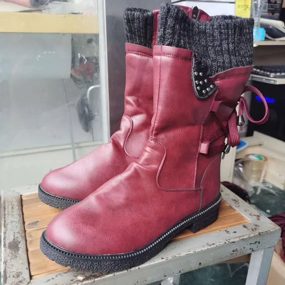 🖤 Bottes Mi - Mollet Floquées - deslyshopping