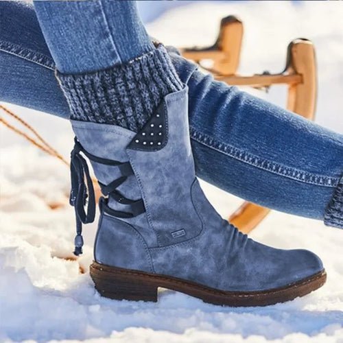 🖤 Bottes Mi - Mollet Floquées - deslyshopping