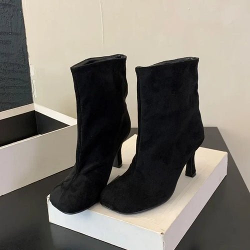 👢 Bottines à Talons Fins Plissées – Élégance Urbaine pour Femme ✨ - deslyshopping
