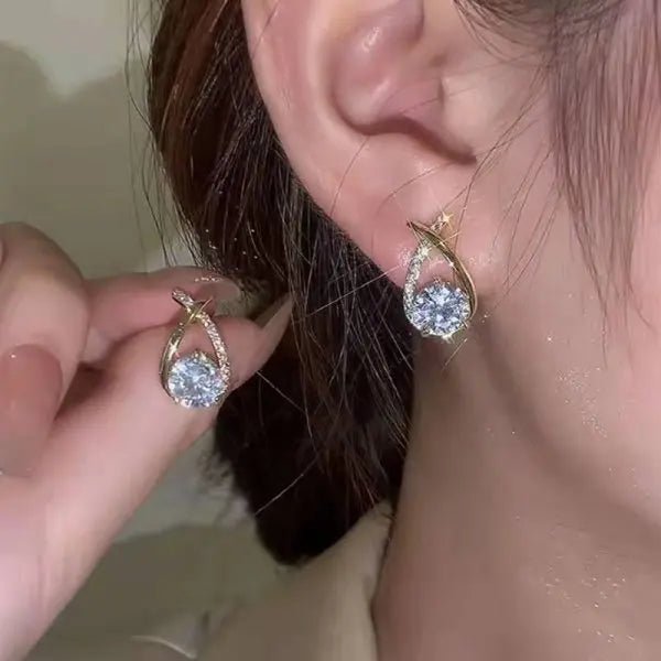 Boucles d'oreilles à tige en cristal - deslyshopping