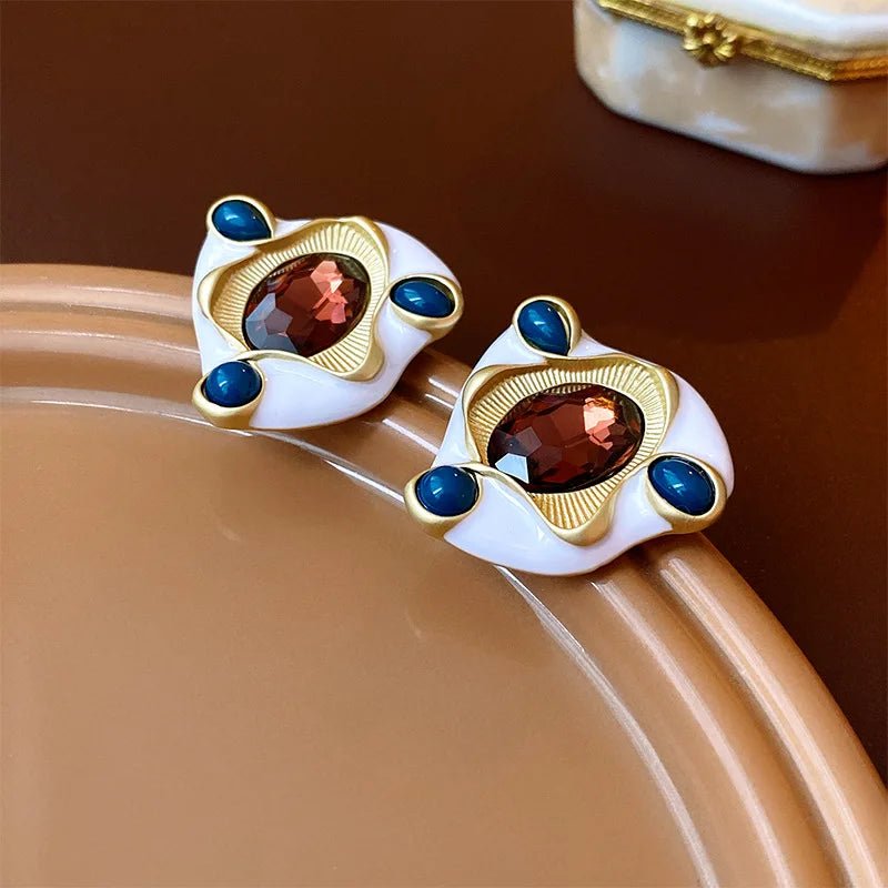 Boucles d'oreilles à tige en cristal - deslyshopping