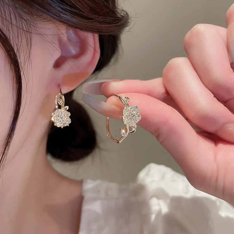Boucles d'oreilles à tige en cristal - deslyshopping