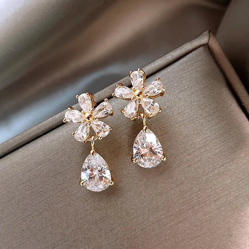 Boucles d'oreilles à tige en cristal - deslyshopping
