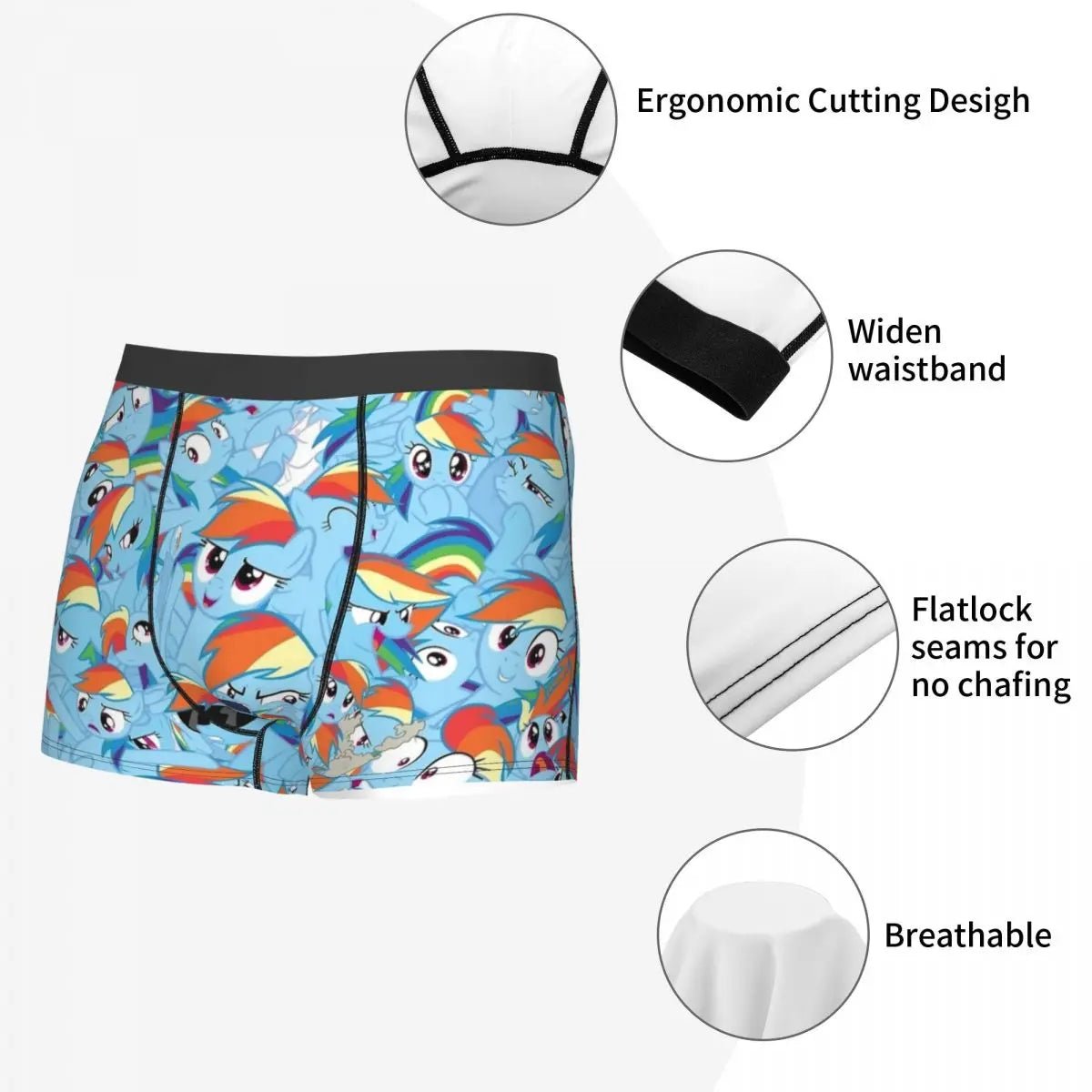 🩲 Boxer Fantaisie Rainbow Dash – My Little Pony 🦄🌈 - deslyshopping