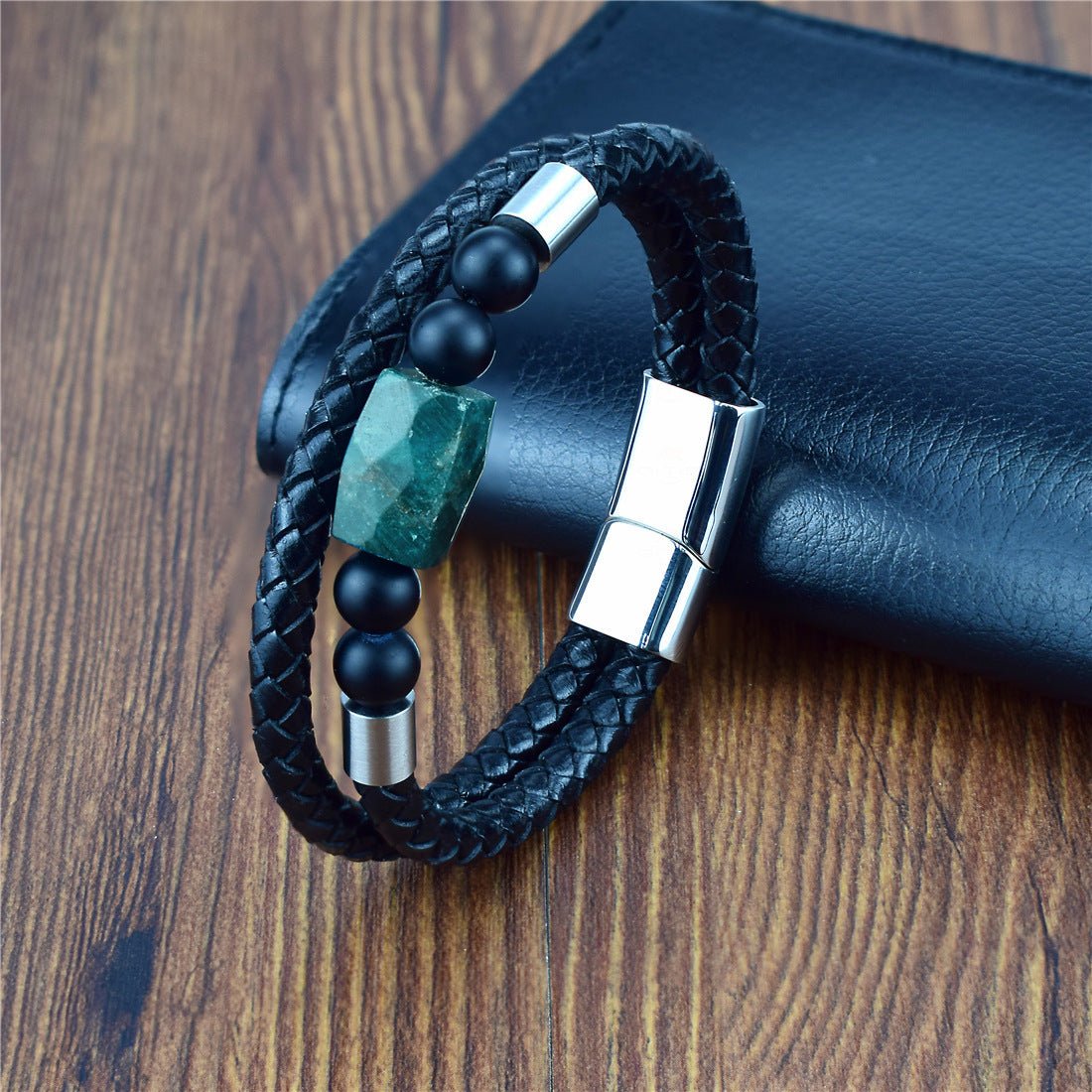 Bracelet En Cuir Véritable Hommes - deslyshopping