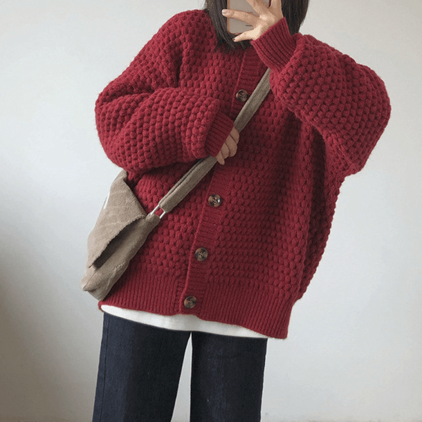 🧶 Cardigan en Tricot Boutonné - deslyshopping
