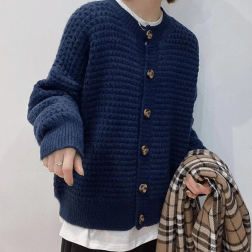 🧶 Cardigan en Tricot Boutonné - deslyshopping