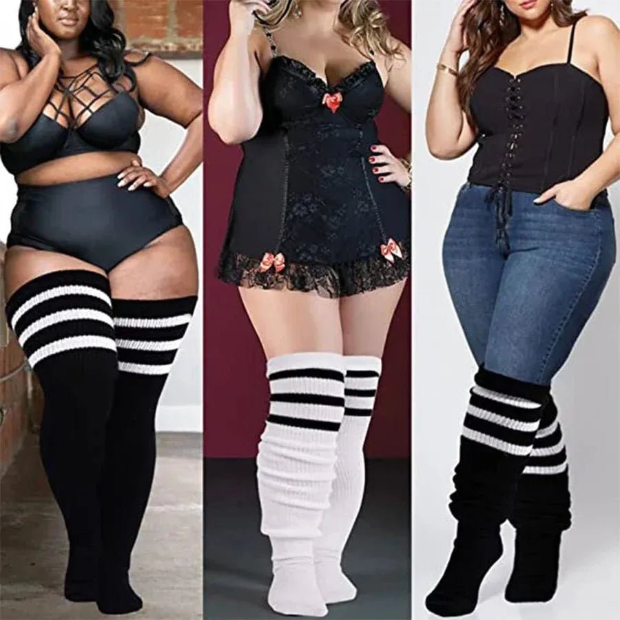 🧦 Chaussettes Hautes Grande Taille – Spécial Cuisses Épaisses | - deslyshopping