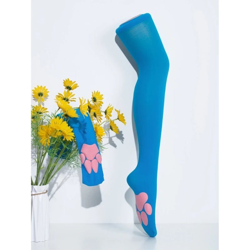 🐾 Chaussettes Hautes Patte de Chat Lolita – Cosplay Kawaii - deslyshopping