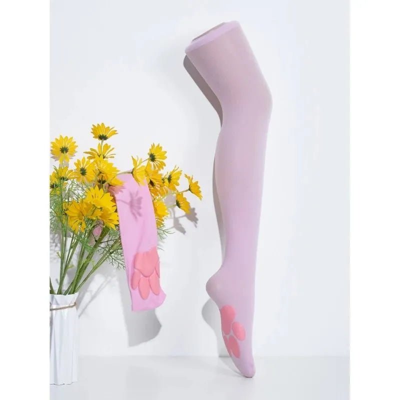 🐾 Chaussettes Hautes Patte de Chat Lolita – Cosplay Kawaii - deslyshopping