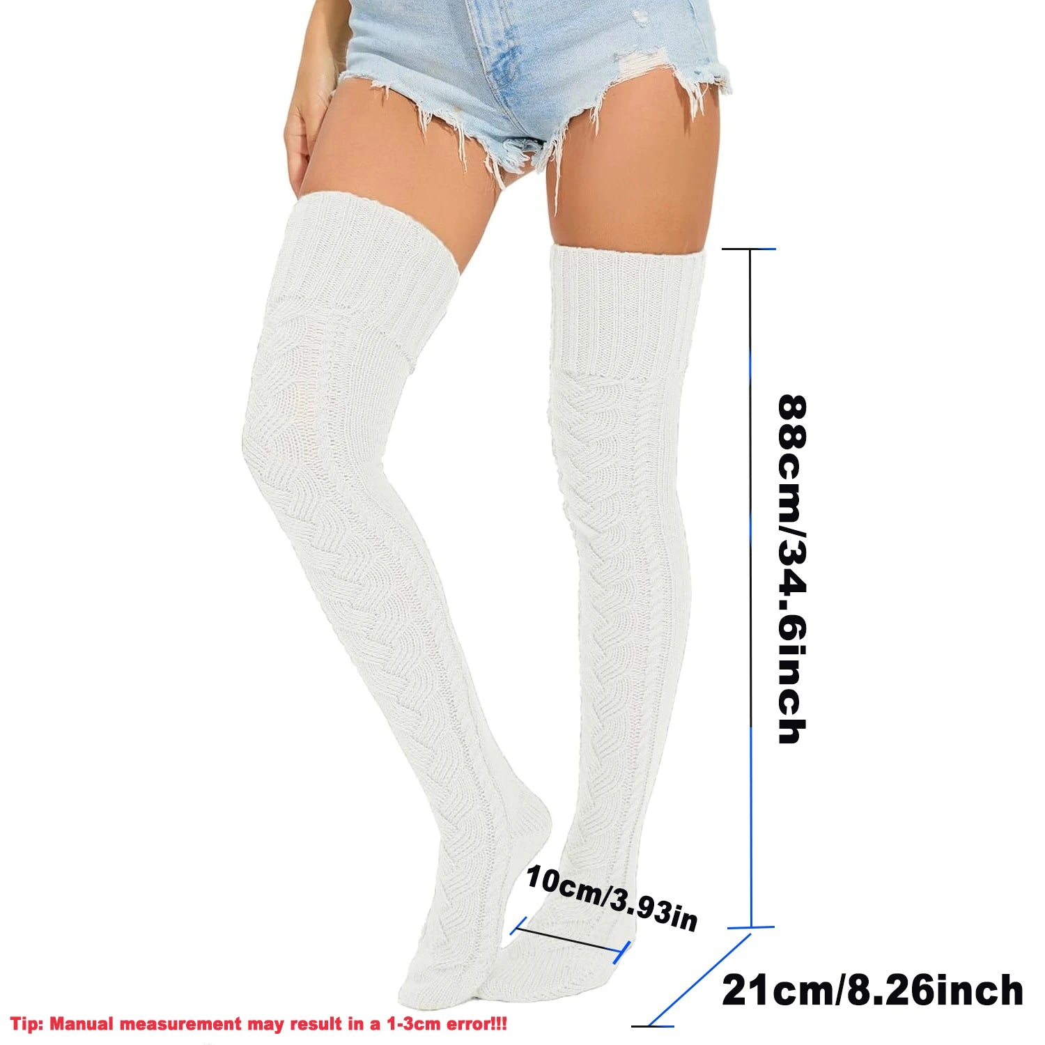 🧦 Chaussettes Hautes Tricotées Torsadées - deslyshopping