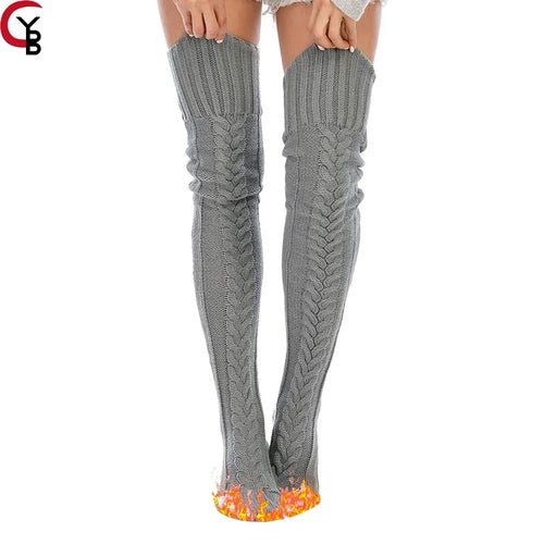 🧦 Chaussettes Hautes Tricotées Torsadées - deslyshopping