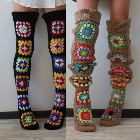 🧦 Chaussettes Hautes Vintage au Crochet - deslyshopping