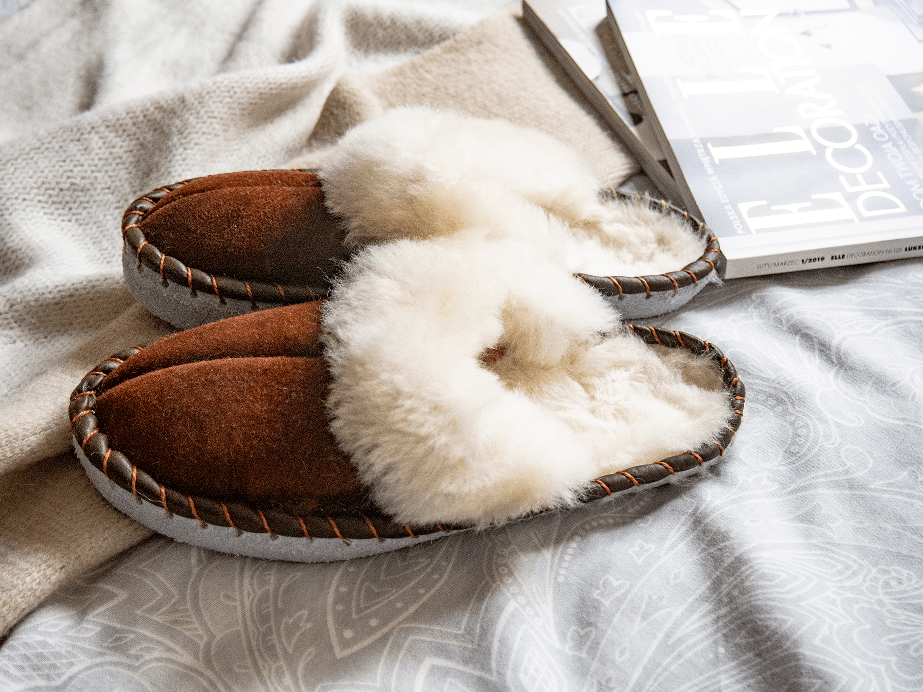 ✨ Chaussons en Peau de Mouton Naturelle - deslyshopping