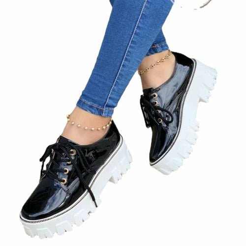 Chaussures Oxford Plates à Talons Épais - deslyshopping