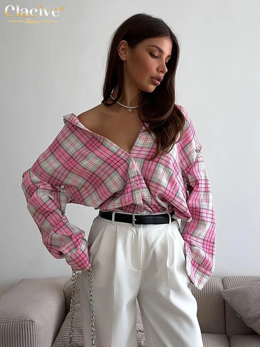 Chemise Ample à Carreaux - deslyshopping
