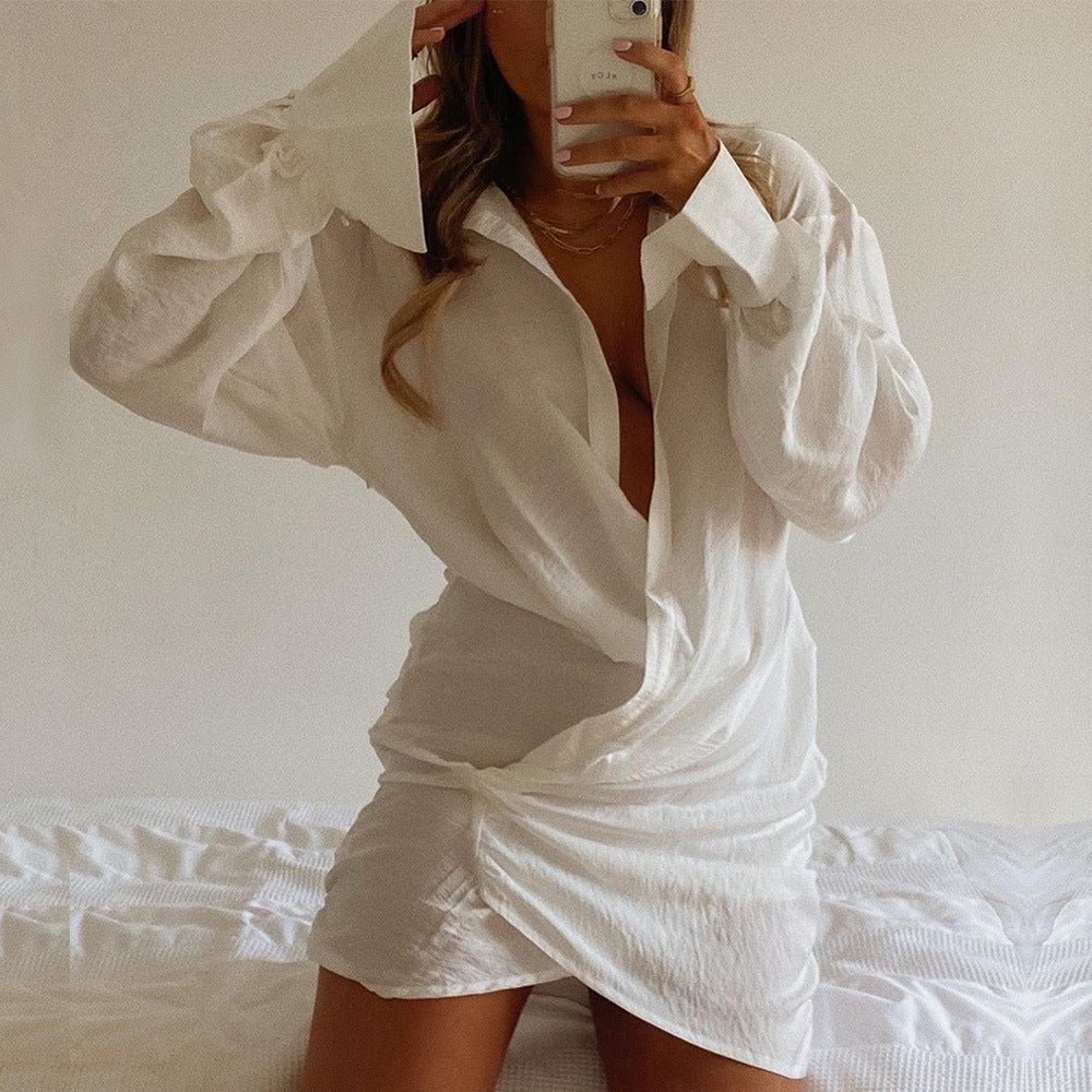 Chemise blanche à manches longues - deslyshopping